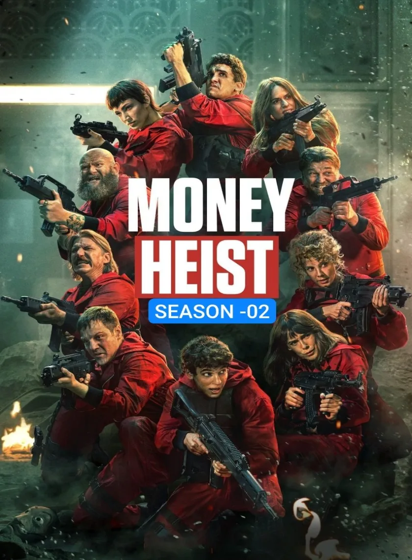 Money Heist S02 (2017) {Hindi + English} Dual Audio Completed Web Series HEVC ESub